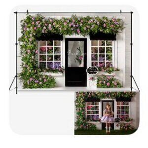 Village Florist Photo Background Spring Garden White Door